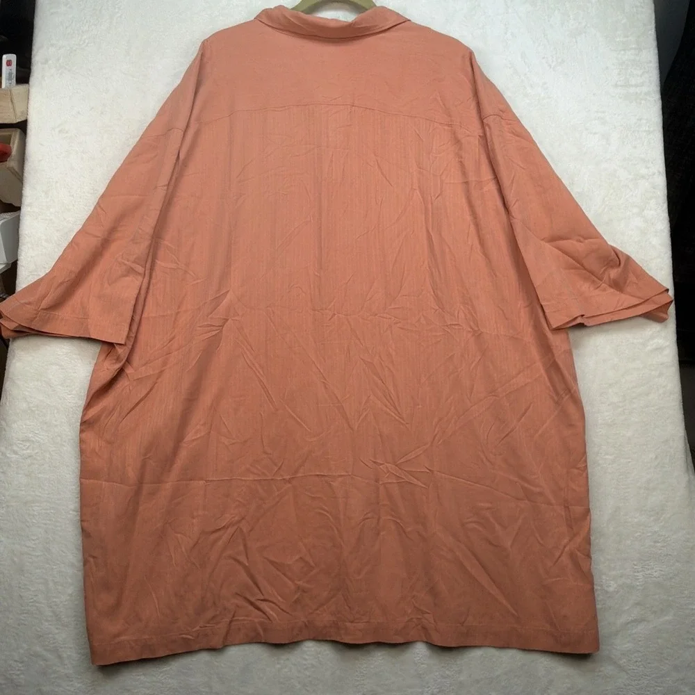 Tommy Bahama Silk Camp Shirt Mens 3XT Big Tall Orange Short‎ Sleeve Resort